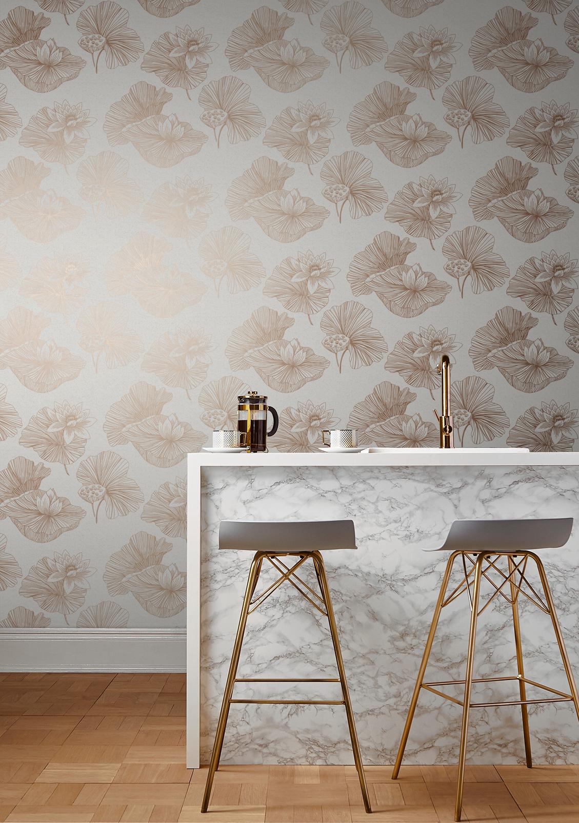 Lotus Cream Wallpaper