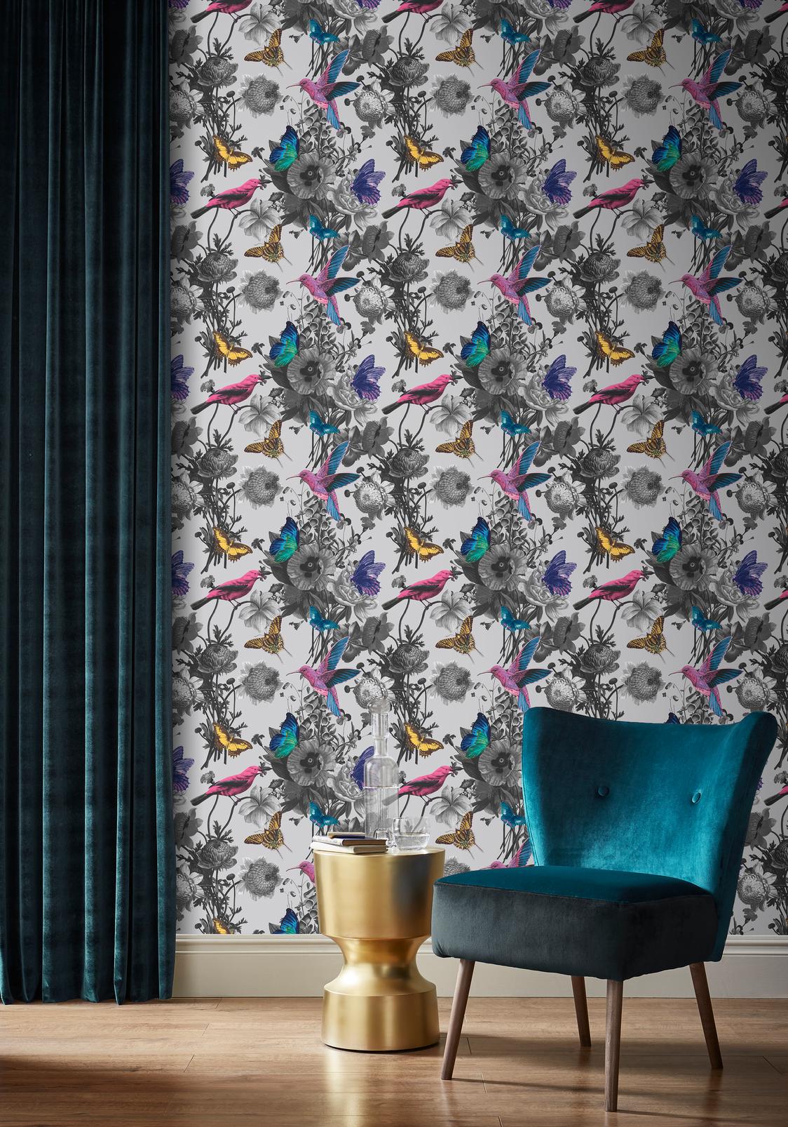 Jardin Grey Wallpaper