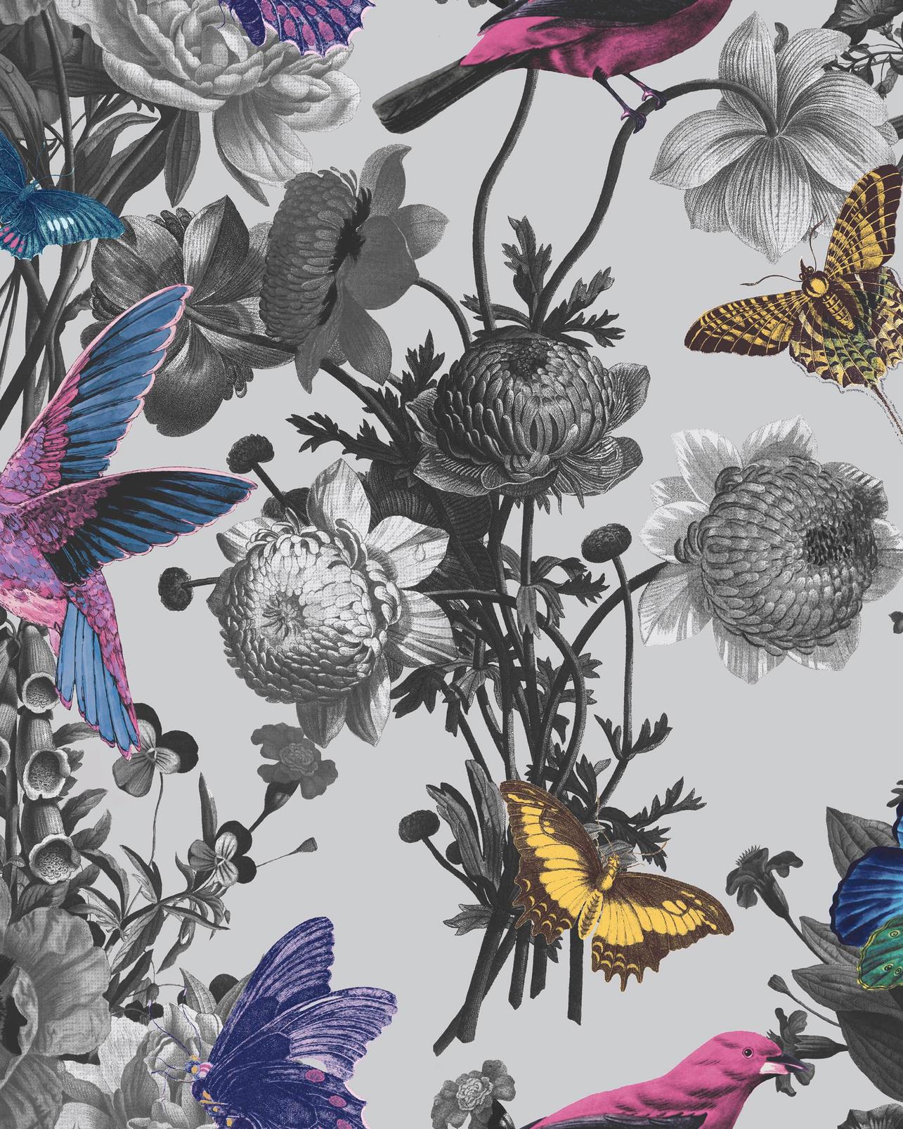 Jardin Grey Wallpaper