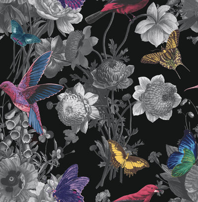 Jardin Black Wallpaper