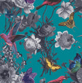 Jardin Teal Wallpaper