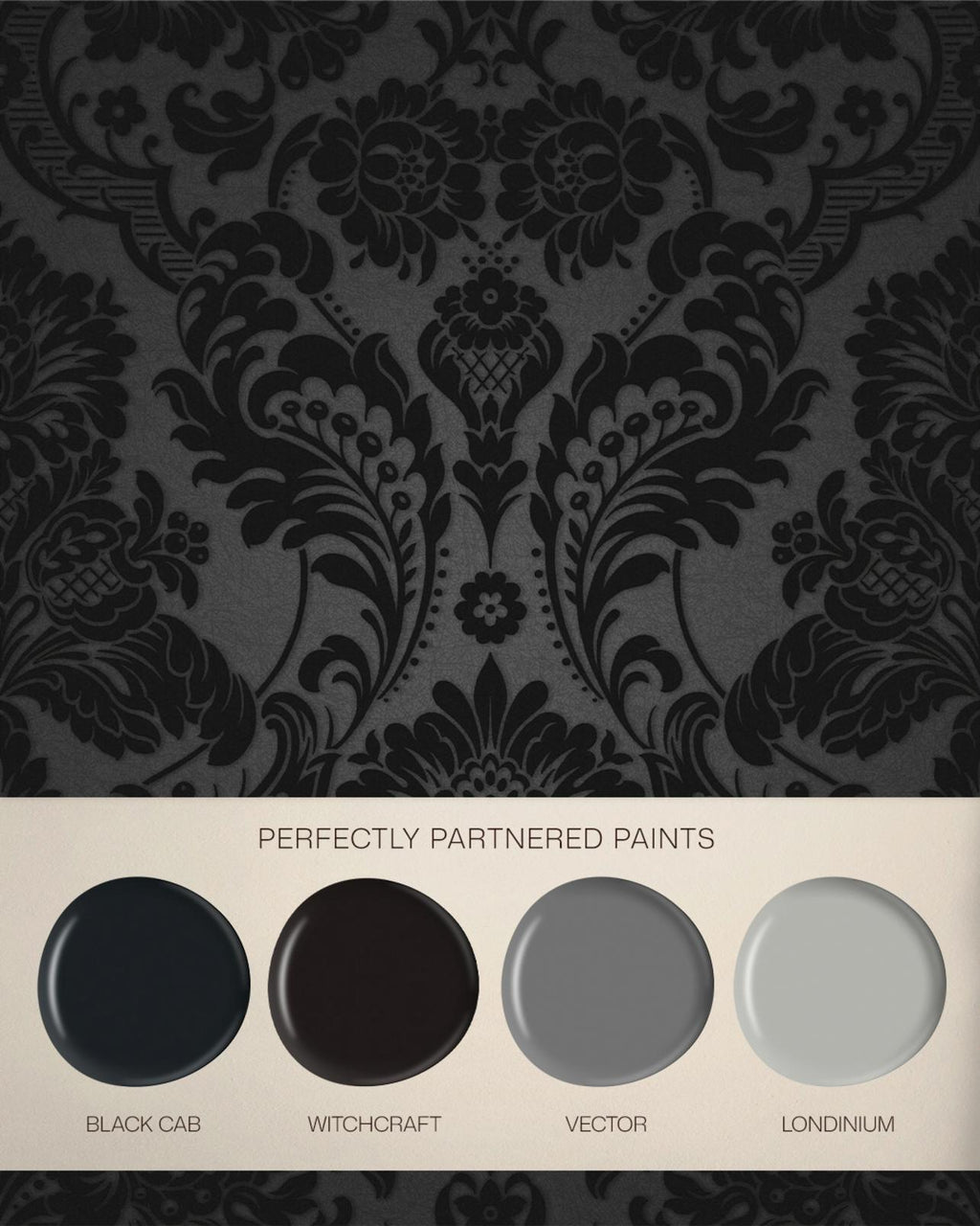 Gothic Damask Noir Wallpaper