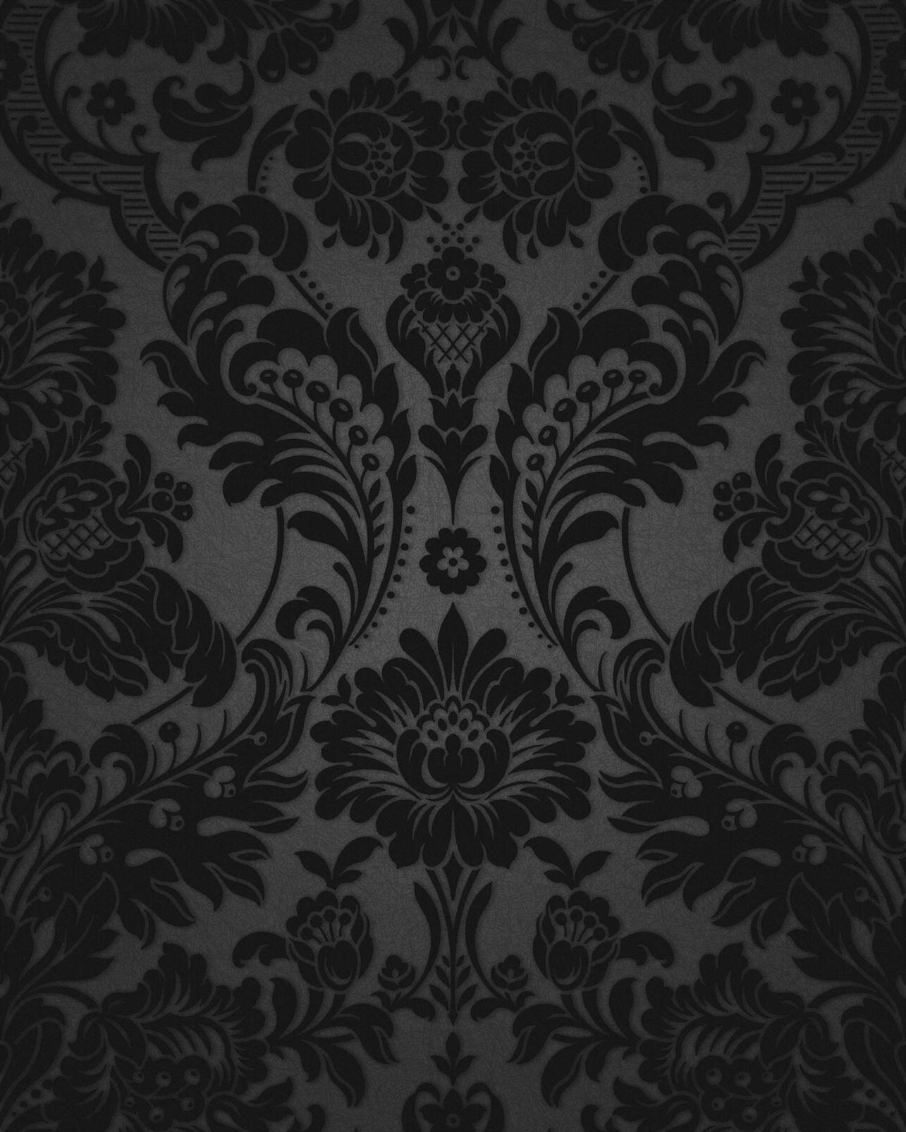 Gothic Damask Noir Wallpaper