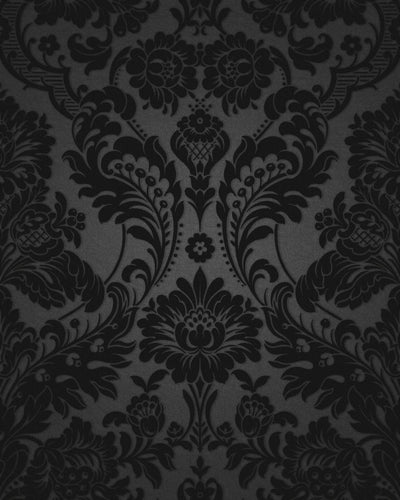 Gothic Damask Noir Wallpaper