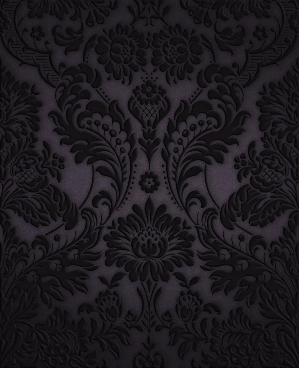 Gothic Damask Plum Wallpaper