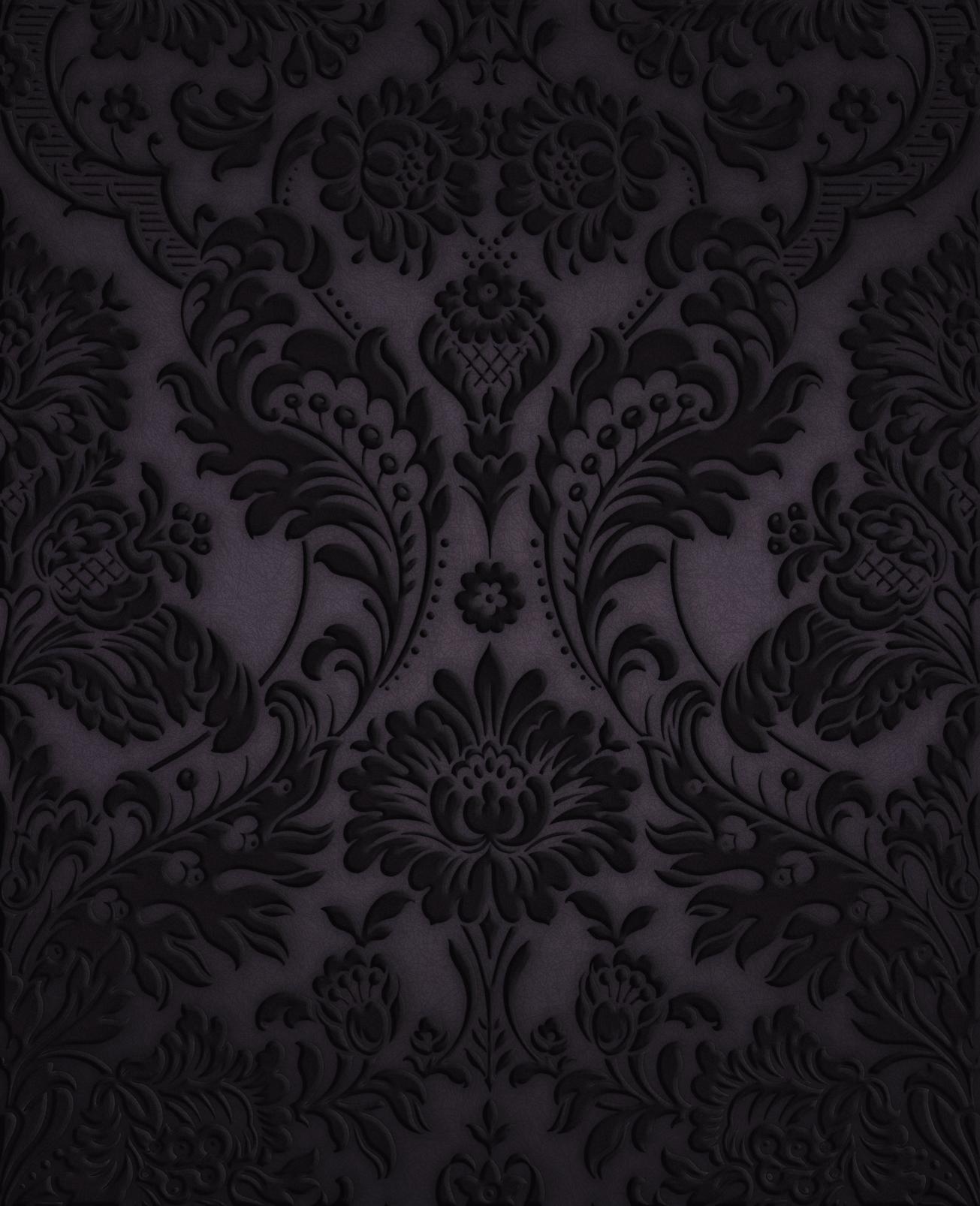 Gothic Damask Plum Wallpaper