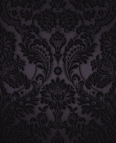 Gothic Damask Plum Wallpaper