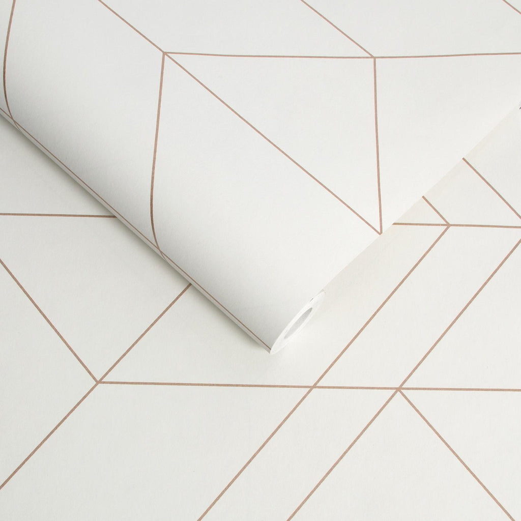 Balance White & Rose Gold Wallpaper