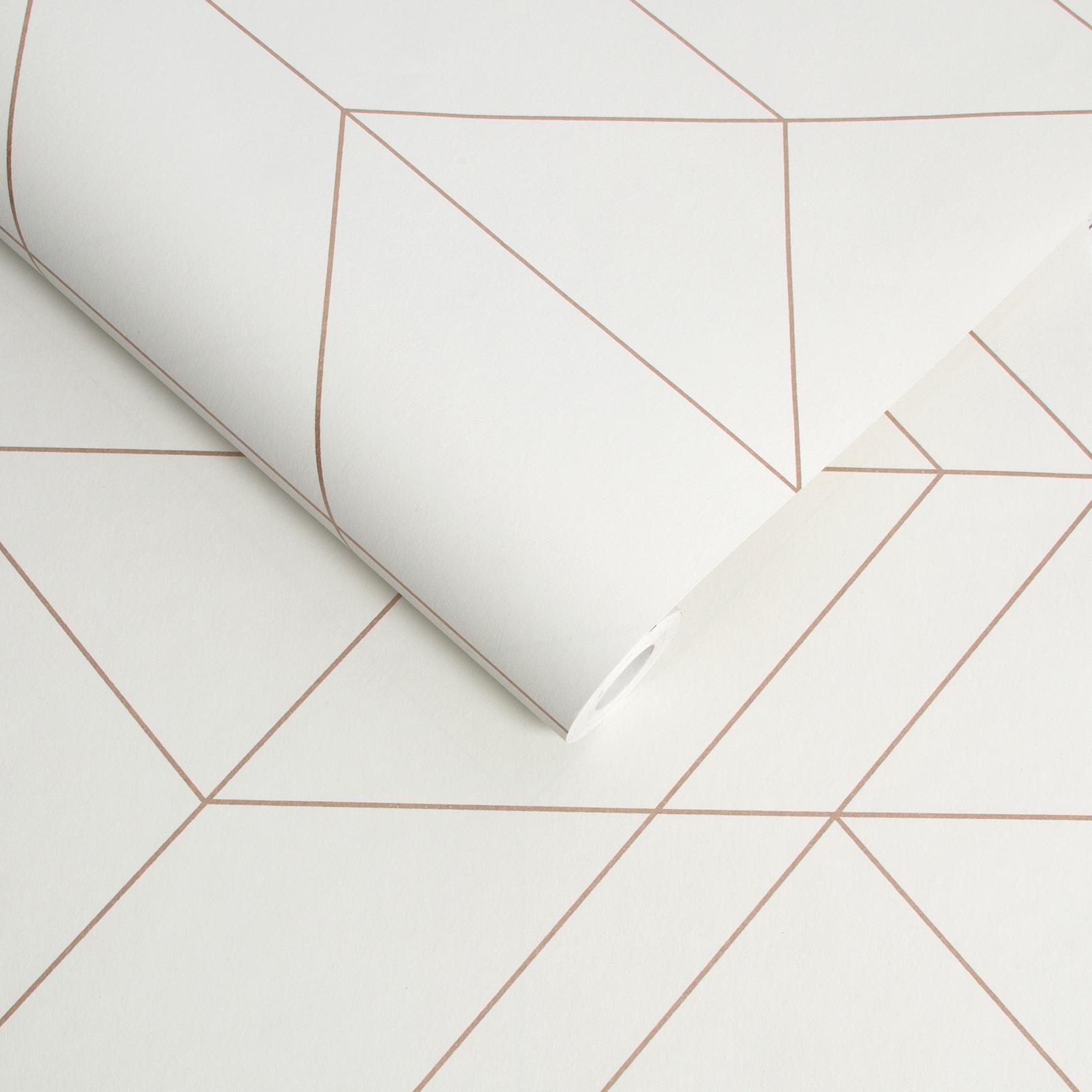 Balance White & Rose Gold Wallpaper