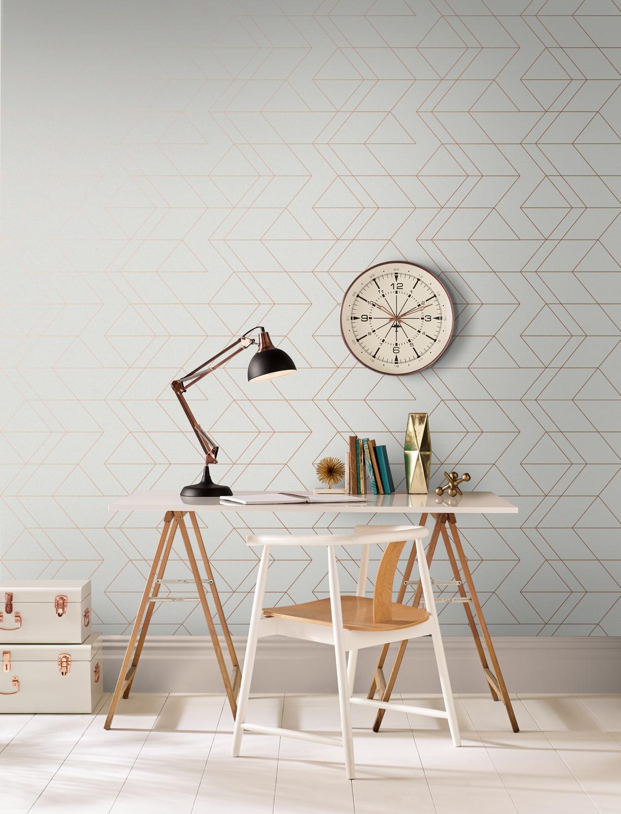 Balance White & Rose Gold Wallpaper