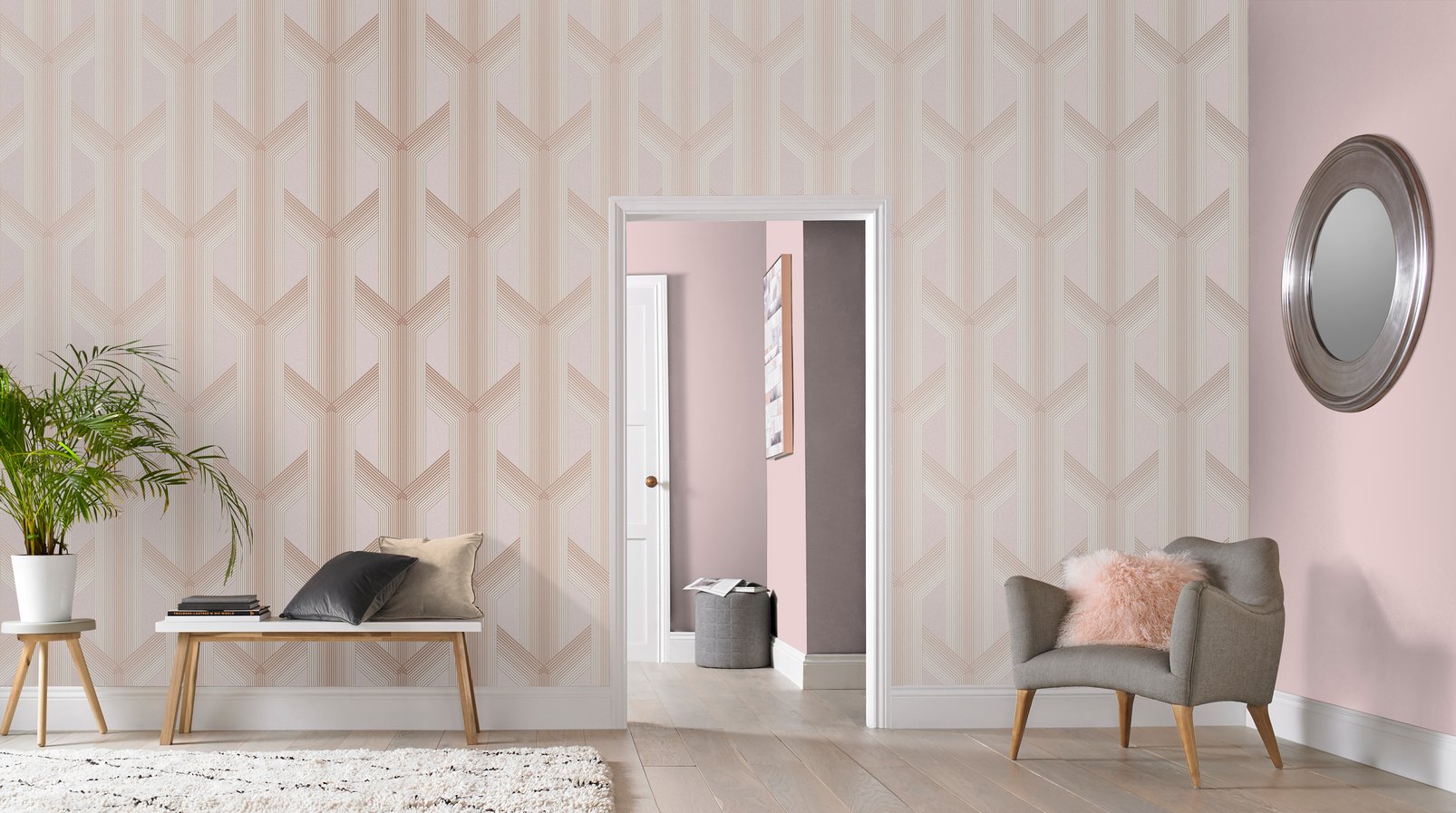 Lagom Geo Blush Wallpaper