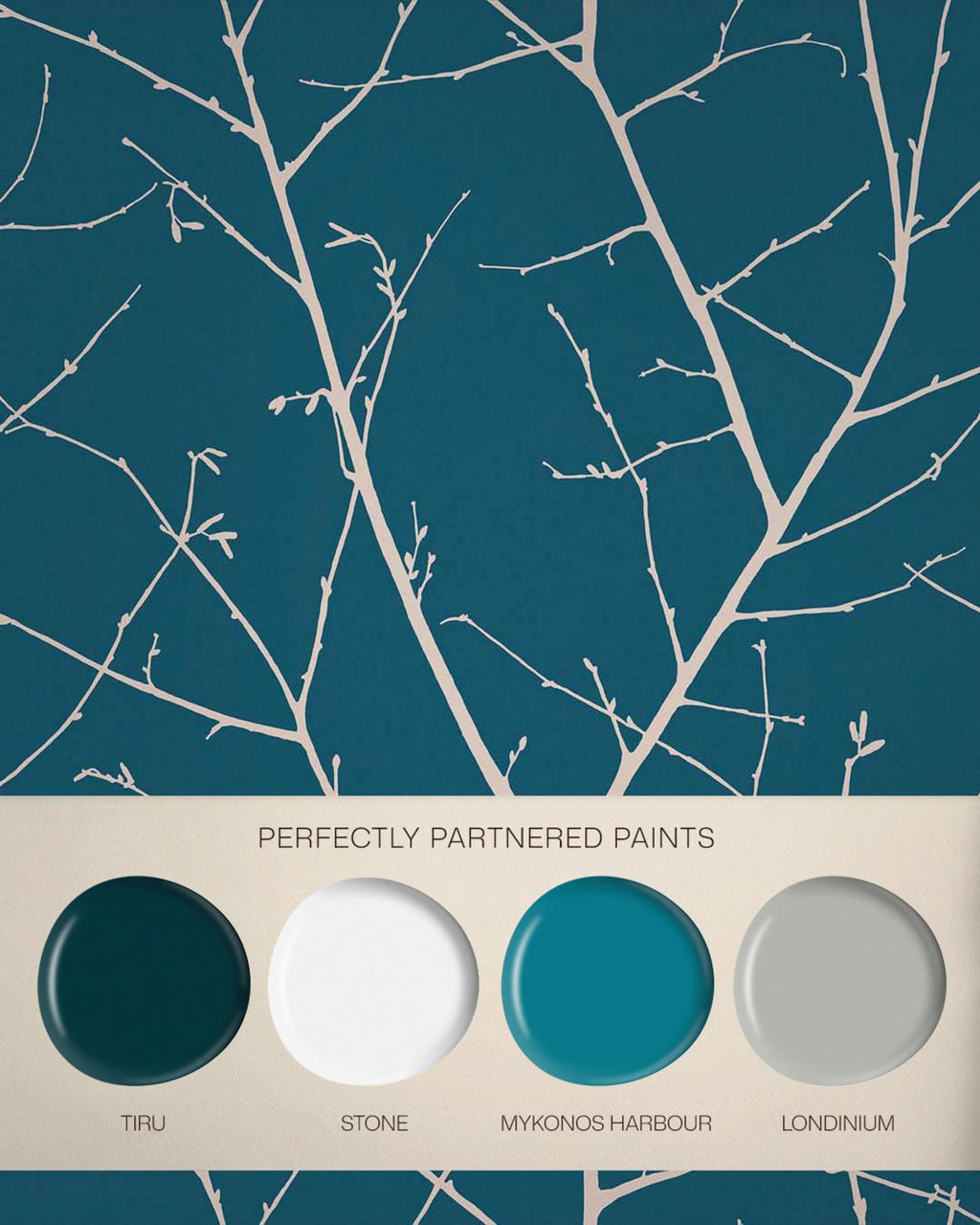 Boreas Teal & Silver Wallpaper