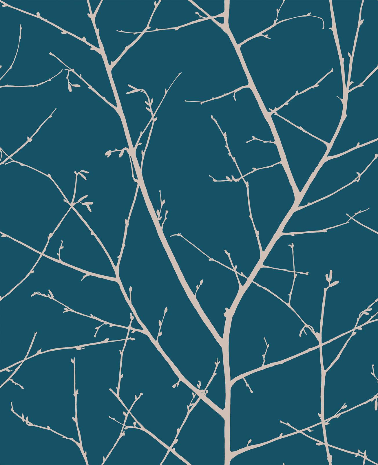 Boreas Teal & Silver Wallpaper