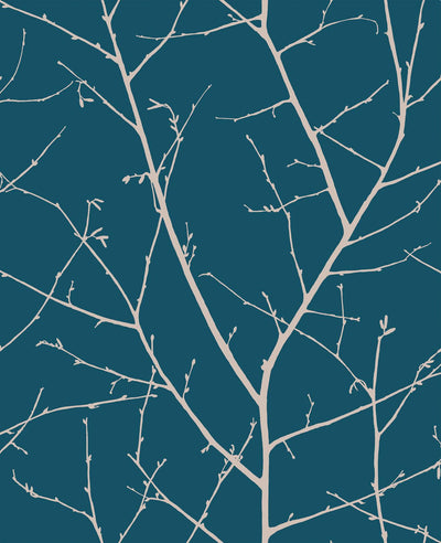 Boreas Teal & Silver Wallpaper