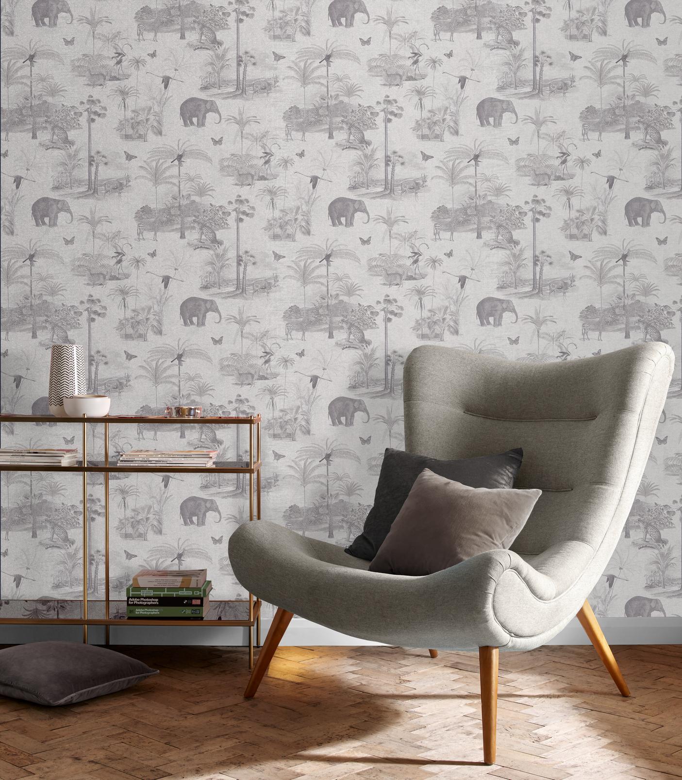 Tropique Zoo Canvas Wallpaper