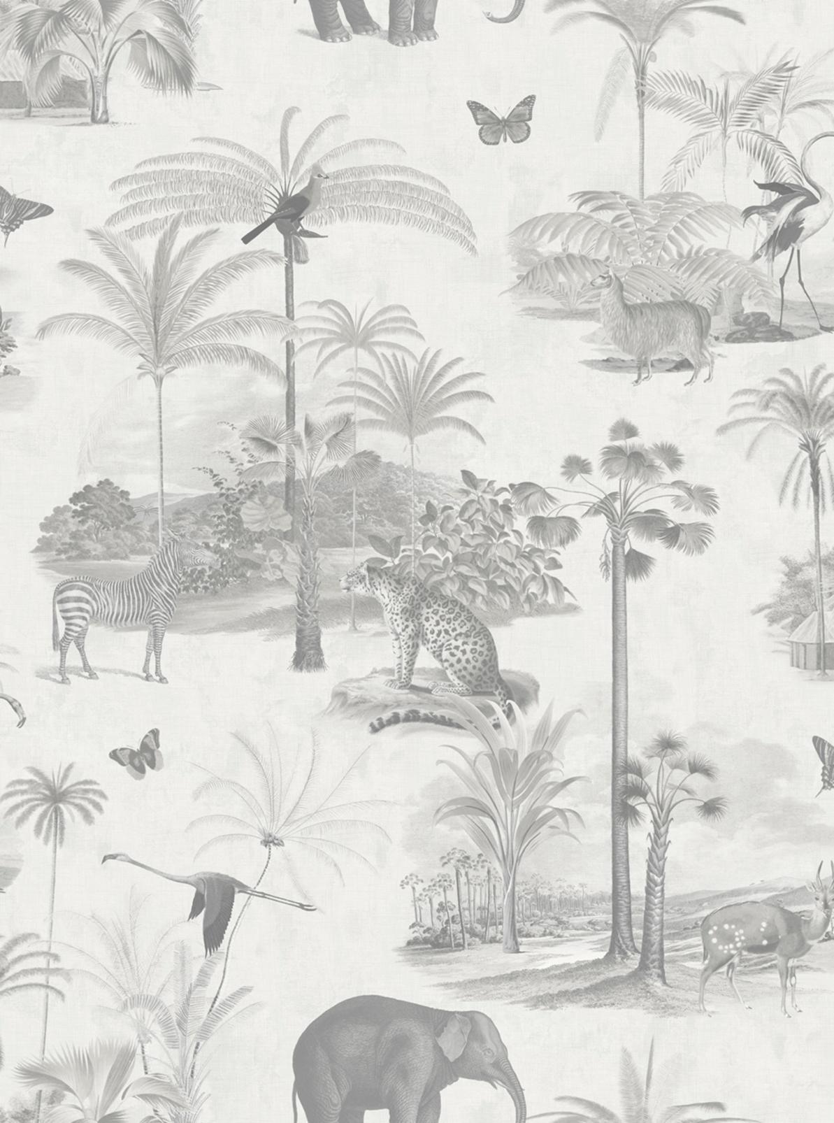 Tropique Zoo Canvas Wallpaper