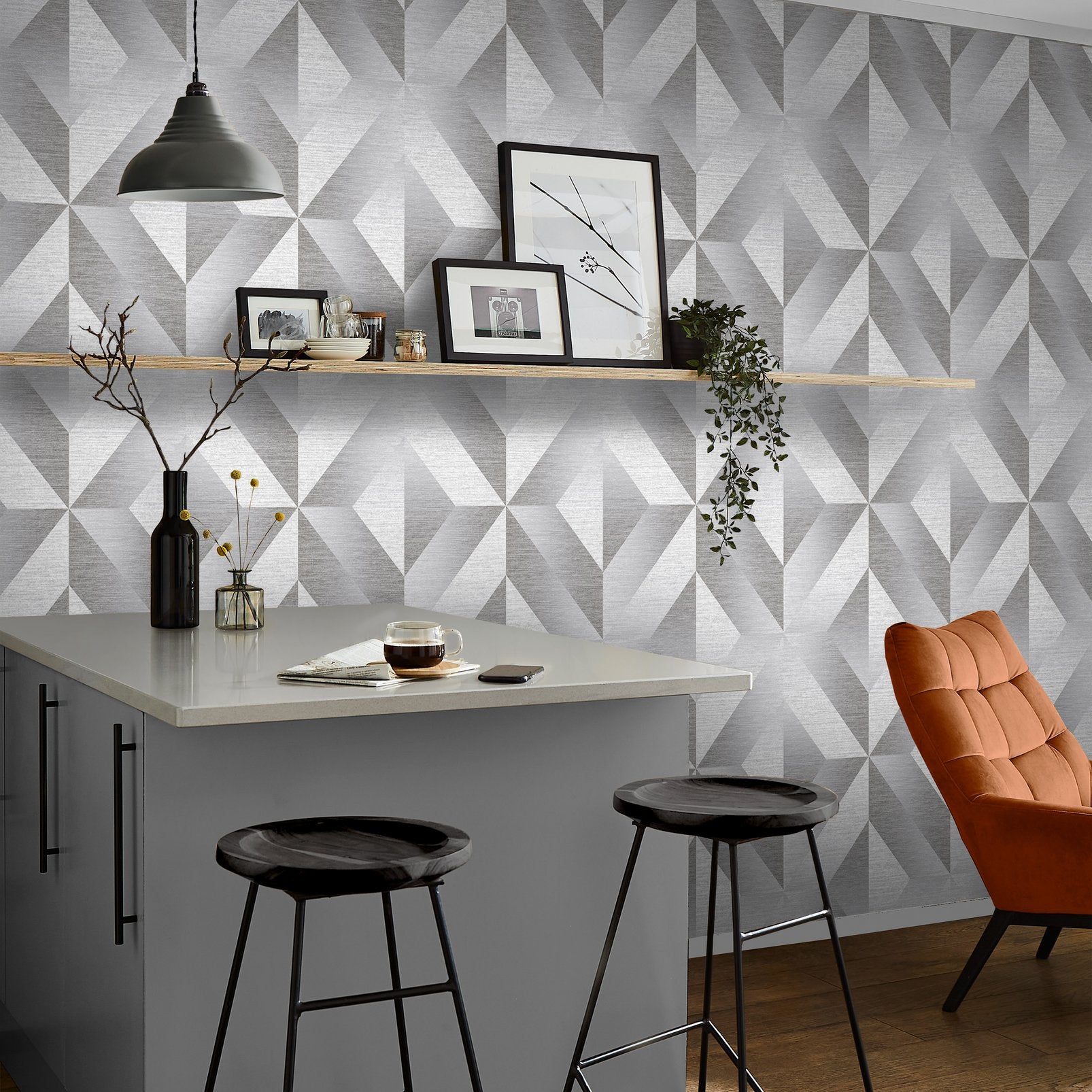Atelier Geo Slate Wallpaper