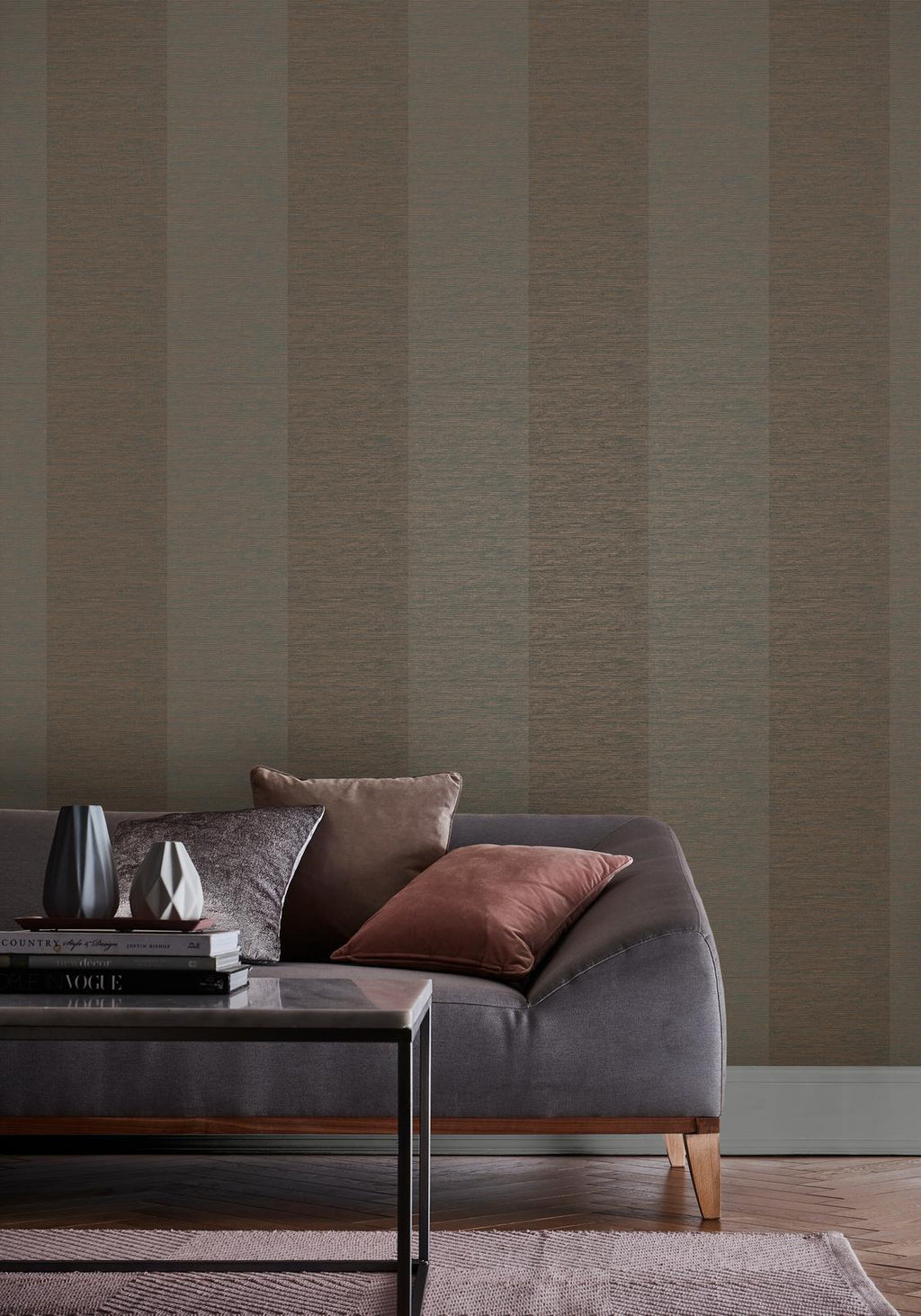 Atelier Stripe Bronze Wallpaper