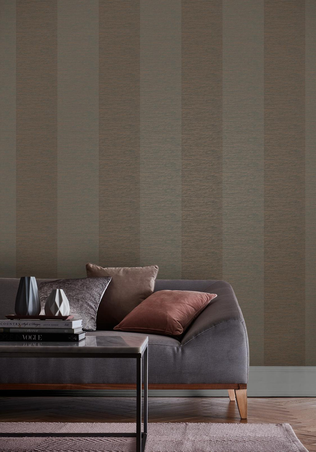 Atelier Stripe Bronze Wallpaper