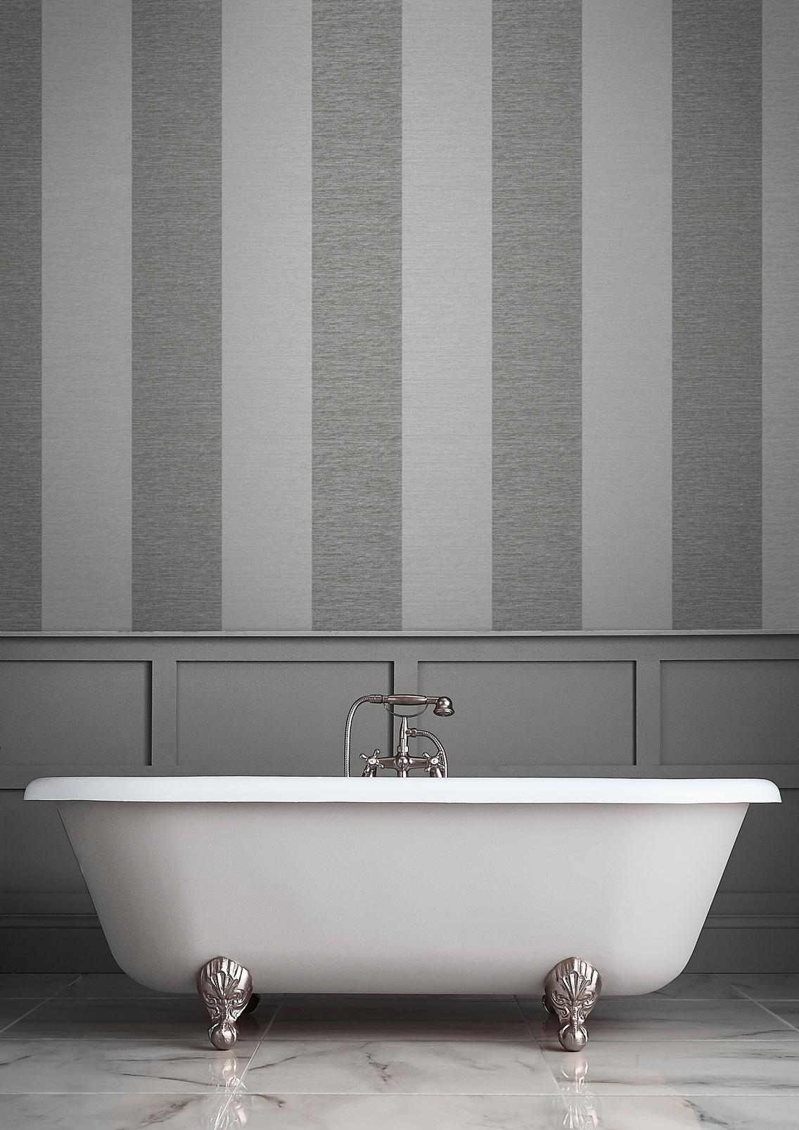 Atelier Stripe Slate Wallpaper