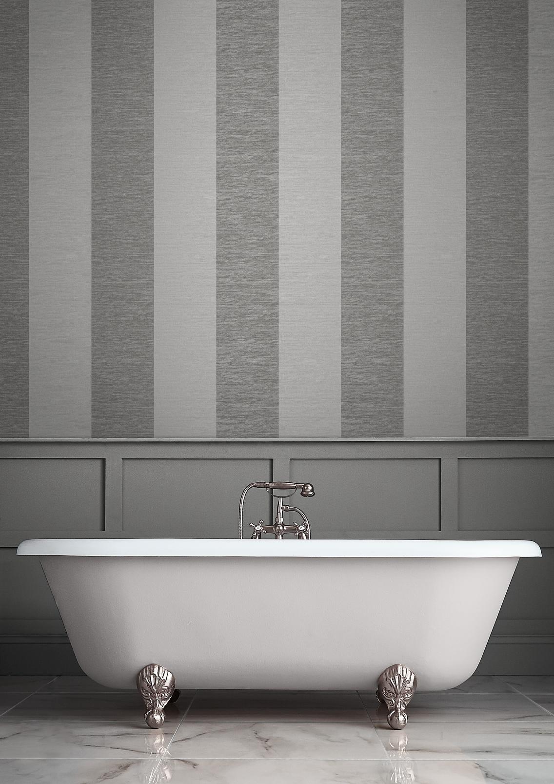 Atelier Stripe Slate Wallpaper