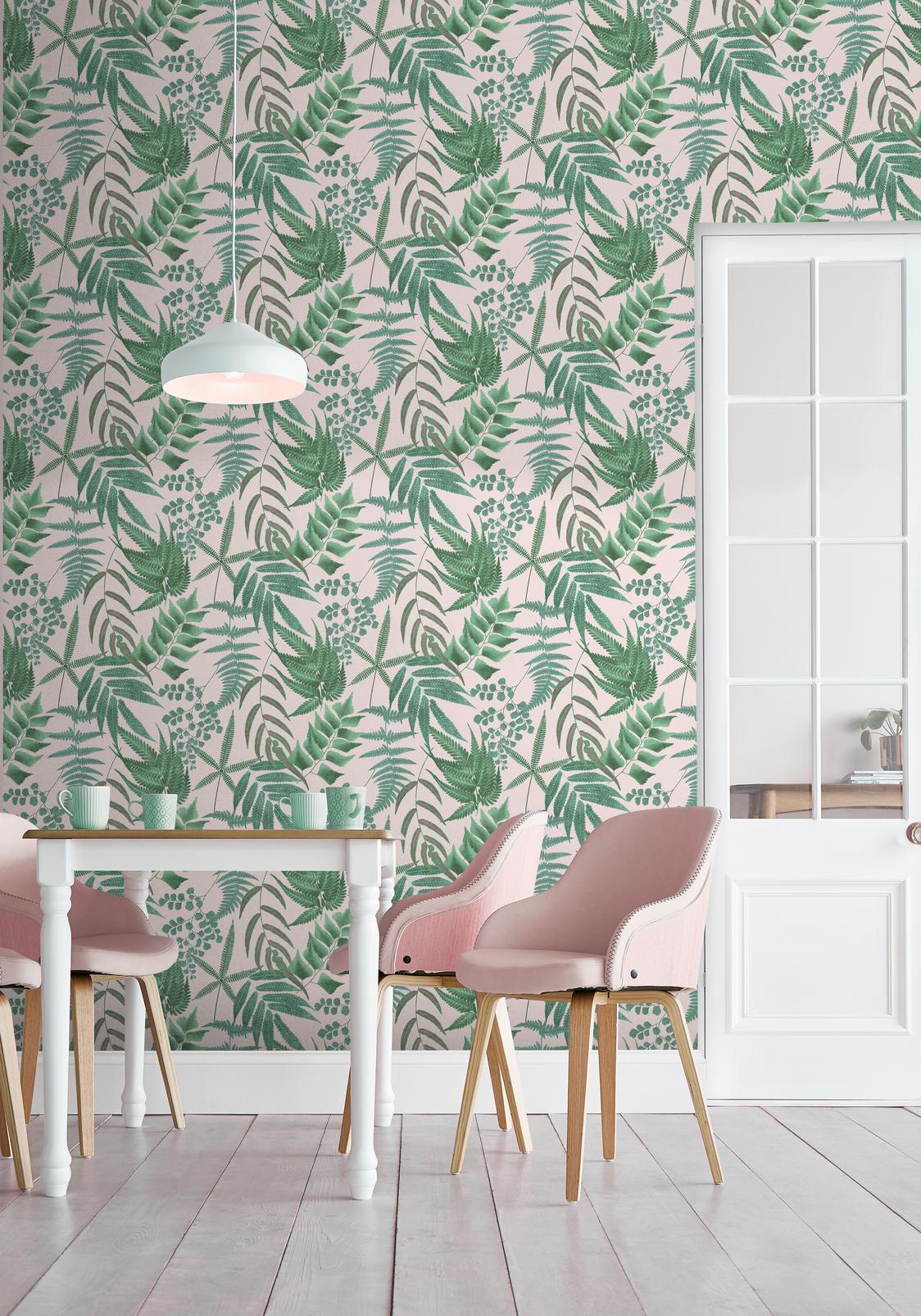 Midsummer Fern Blush Wallpaper