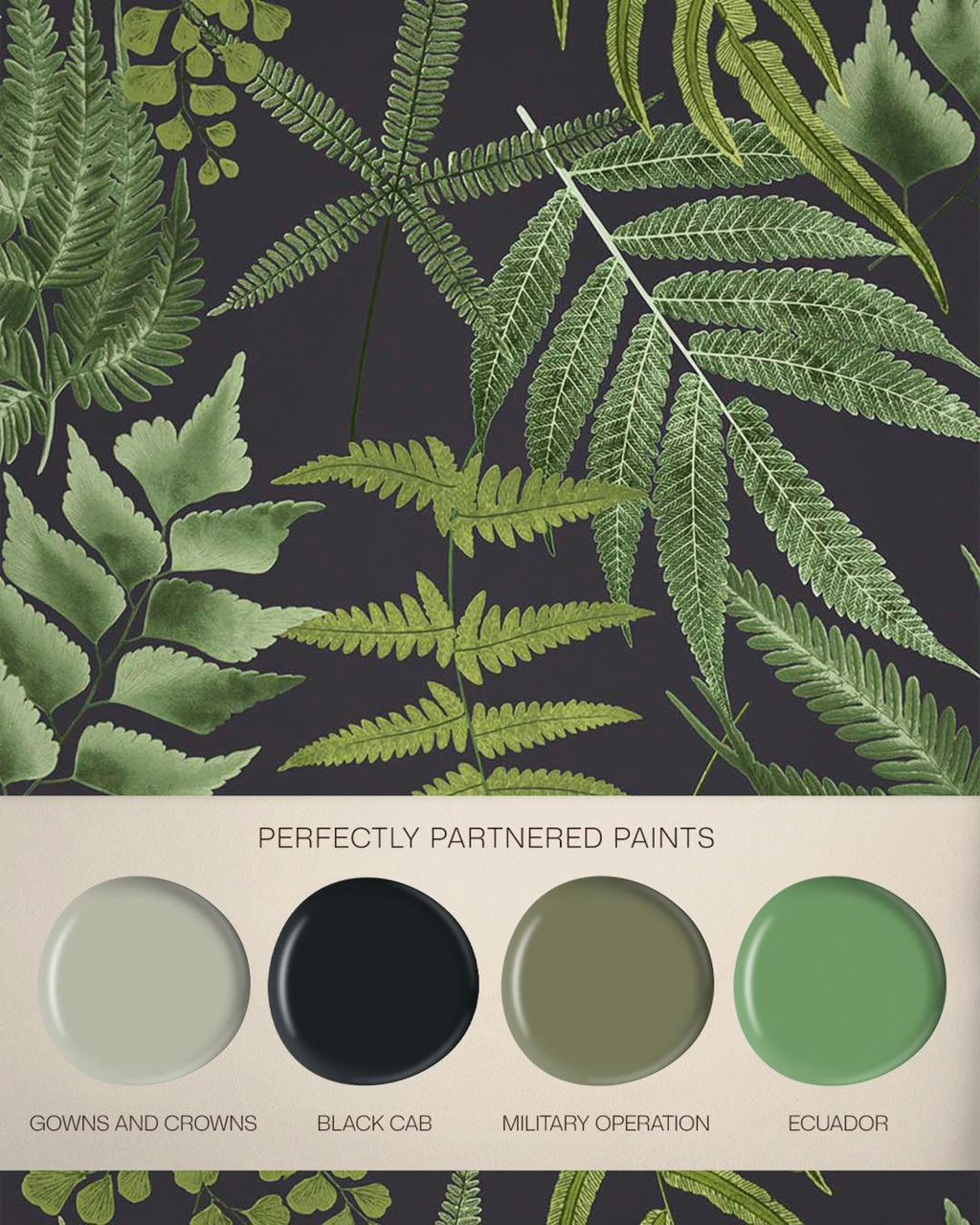 Midsummer Fern Black Wallpaper