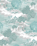 Edo Toile Mint Wallpaper