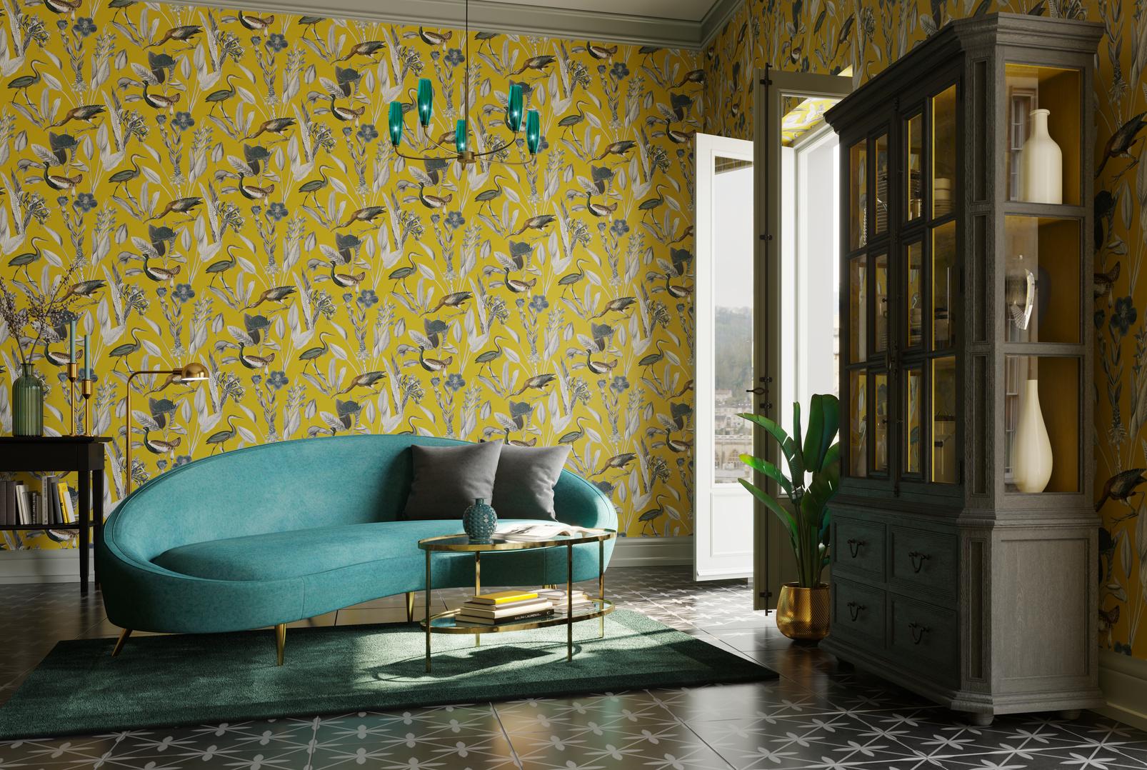 Glasshouse Mustard Wallpaper