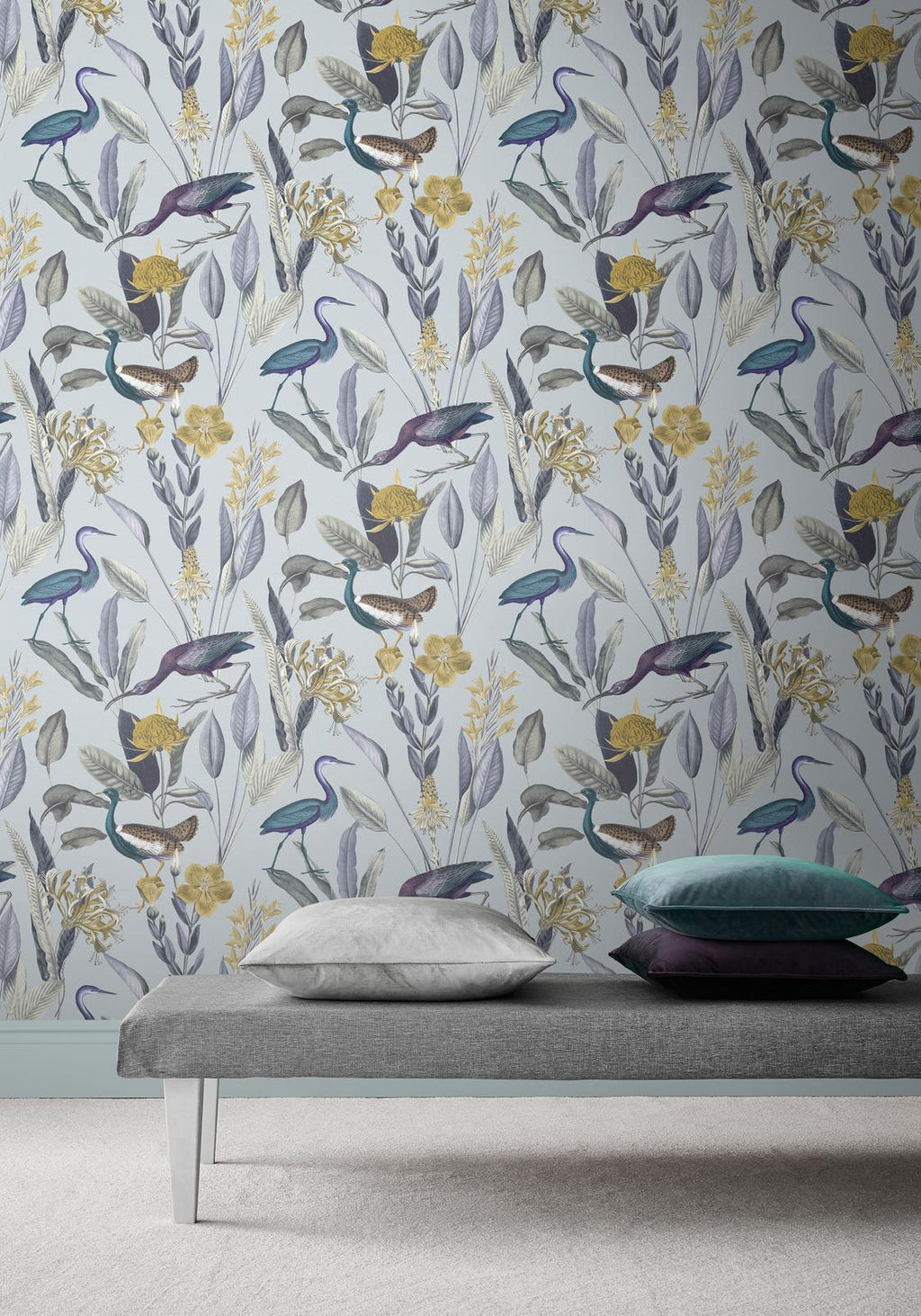 Glasshouse Soft Grey Wallpaper