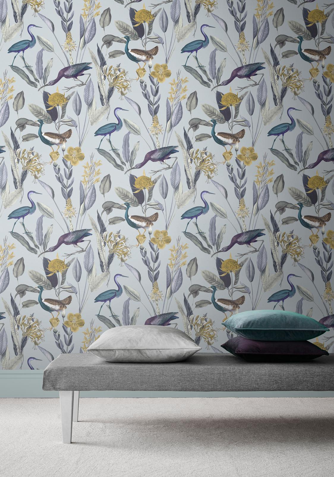 Glasshouse Soft Grey Wallpaper