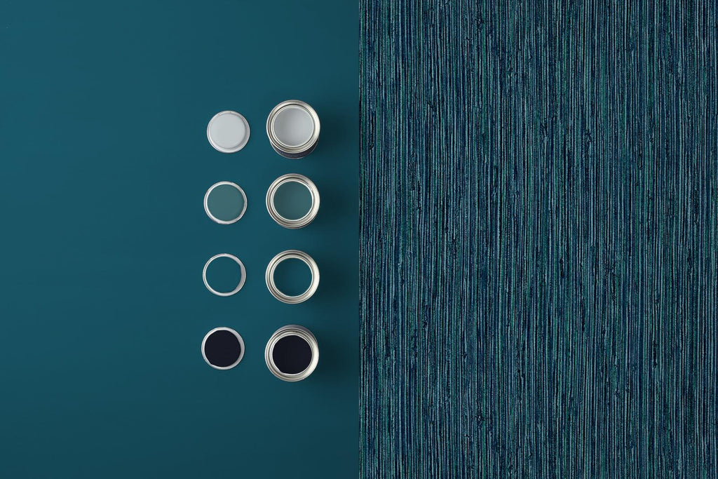 Grasscloth Texture Teal Wallpaper