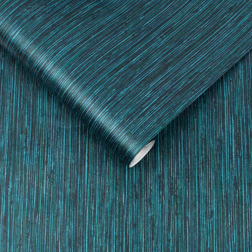 Grasscloth Texture Teal Wallpaper