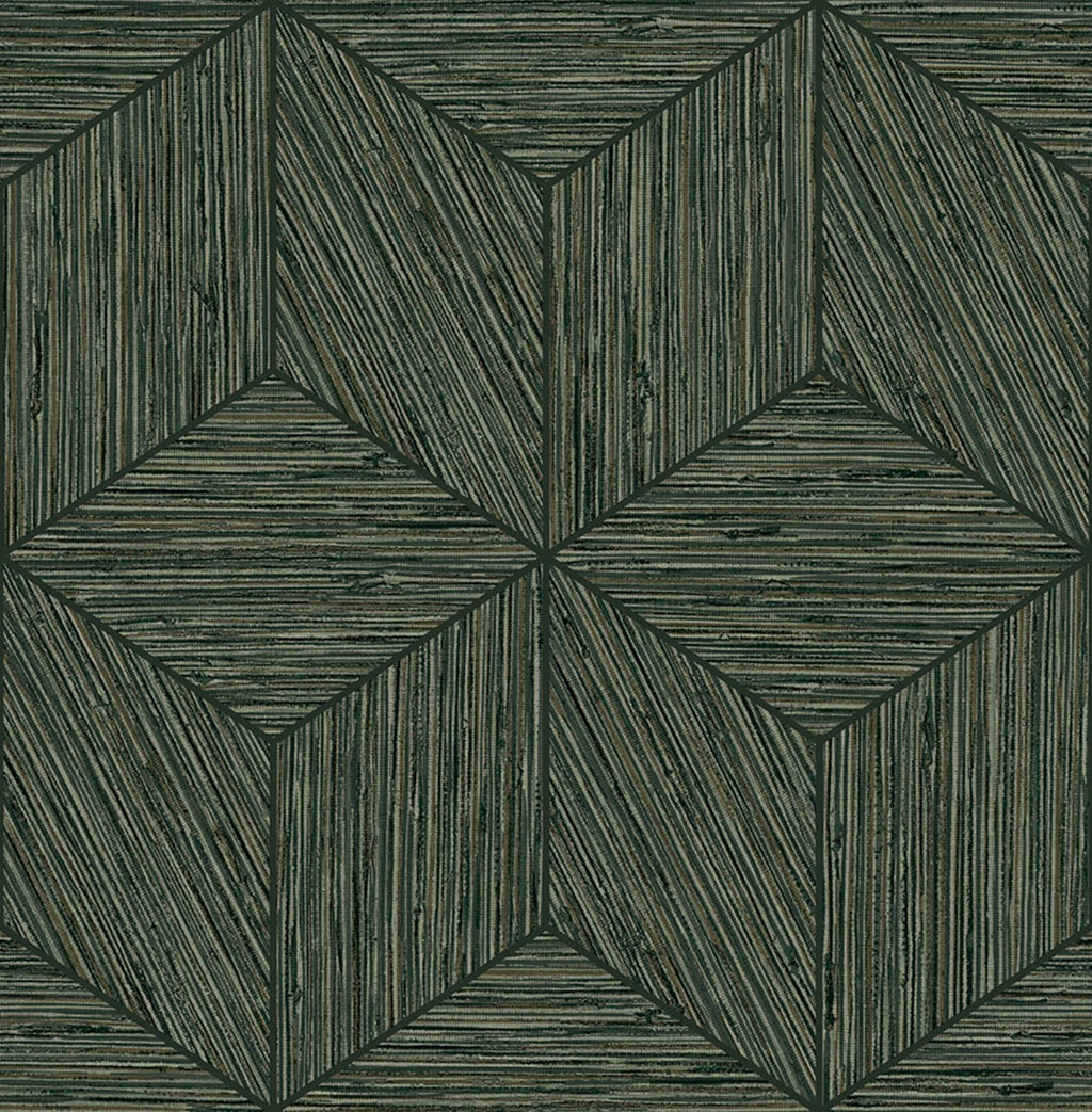 Grasscloth Geo Pine Wallpaper