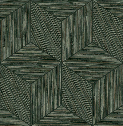 Grasscloth Geo Pine Wallpaper