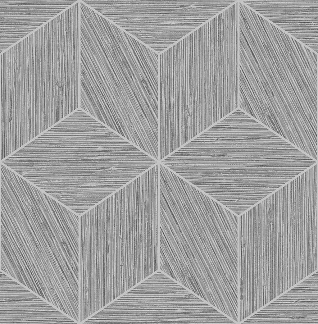 Grasscloth Geo Grey Wallpaper