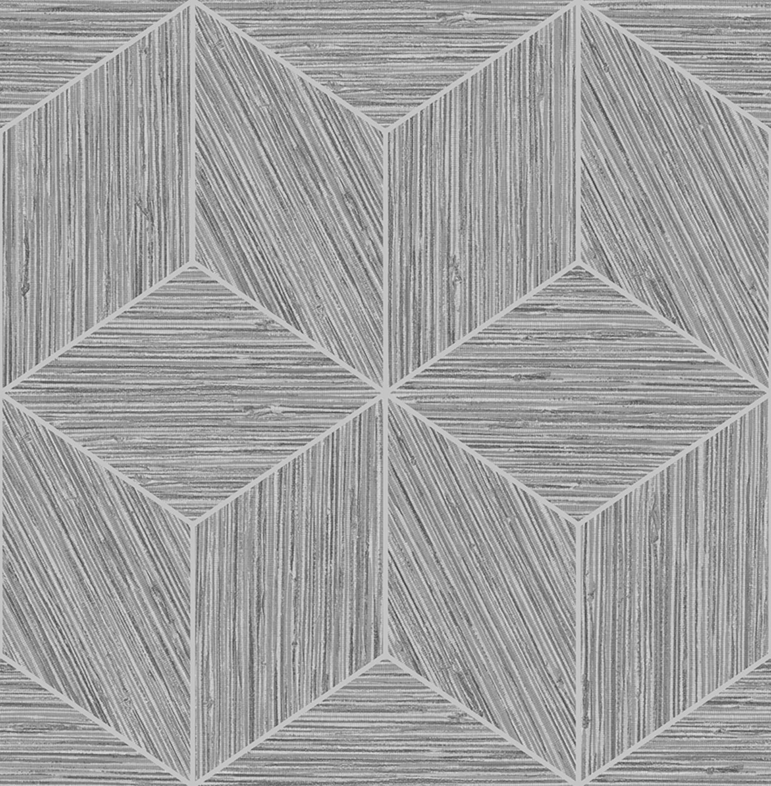 Grasscloth Geo Grey Wallpaper