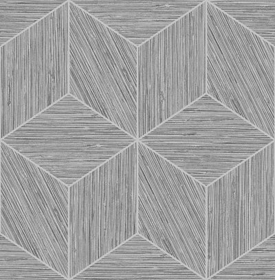 Grasscloth Geo Grey Wallpaper