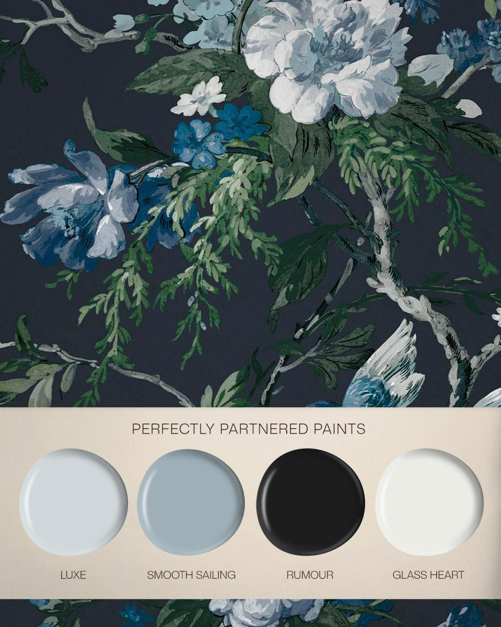 Venetian Floral Midnight Bespoke Mural