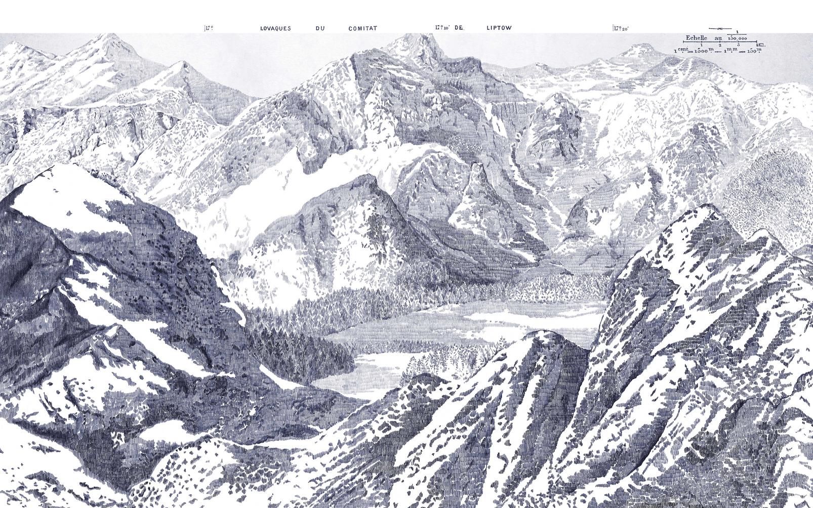 Sketch Mountain Bleu Bespoke Mural