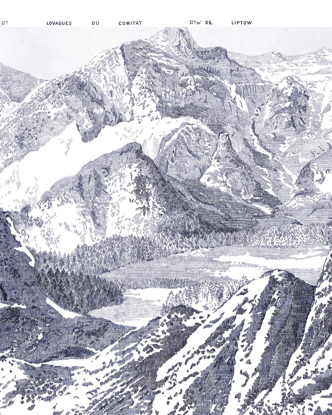 Sketch Mountain Bleu Bespoke Mural