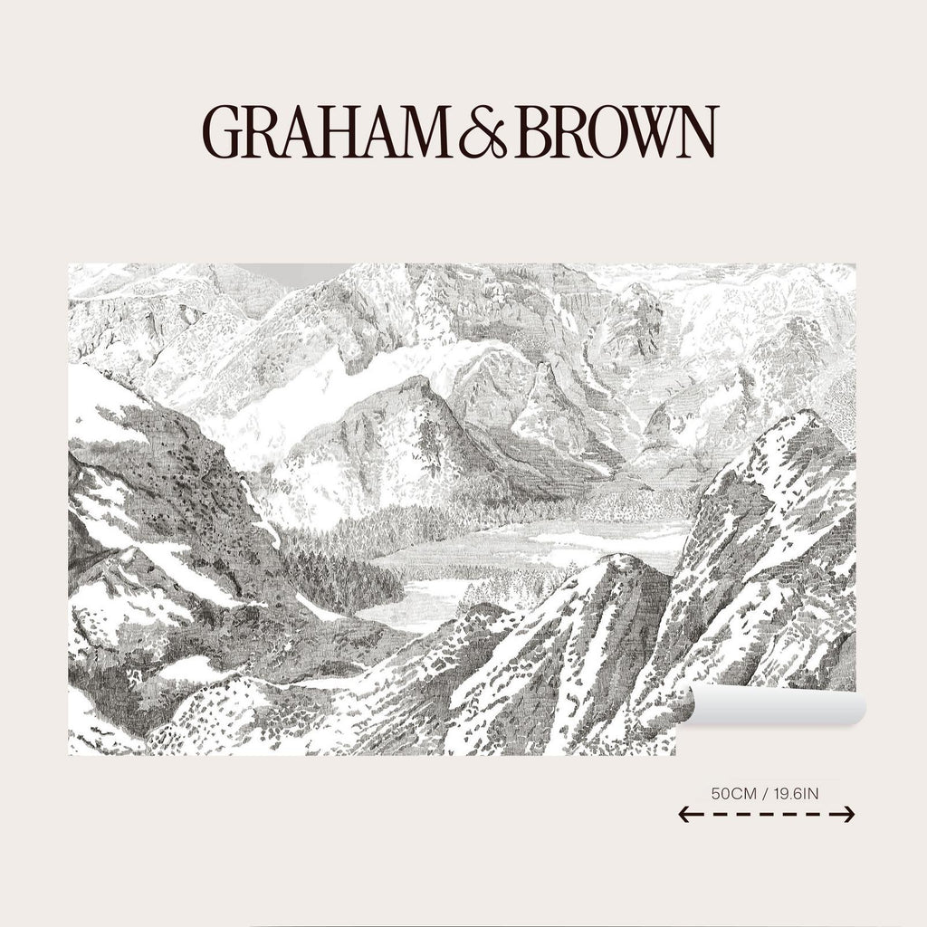 Sketch Mountain Gris Bespoke Mural