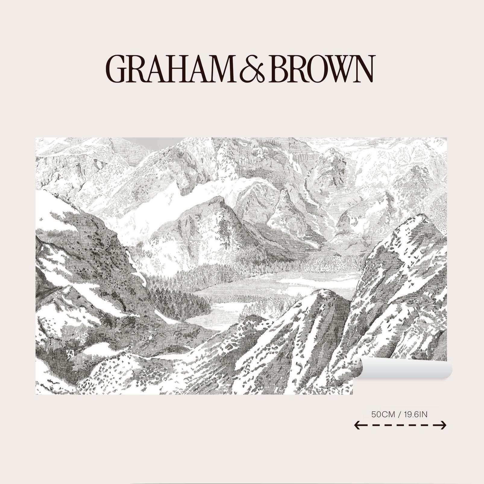 Sketch Mountain Gris Bespoke Mural