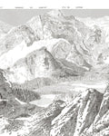 Sketch Mountain Gris Bespoke Mural