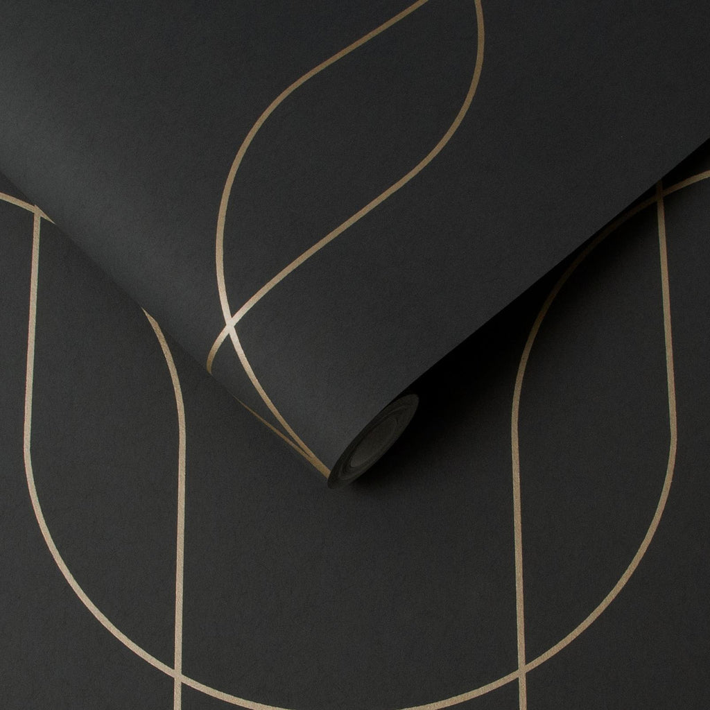 Palais Black & Gold Wallpaper