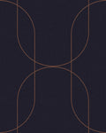 Palais Navy & Copper Wallpaper