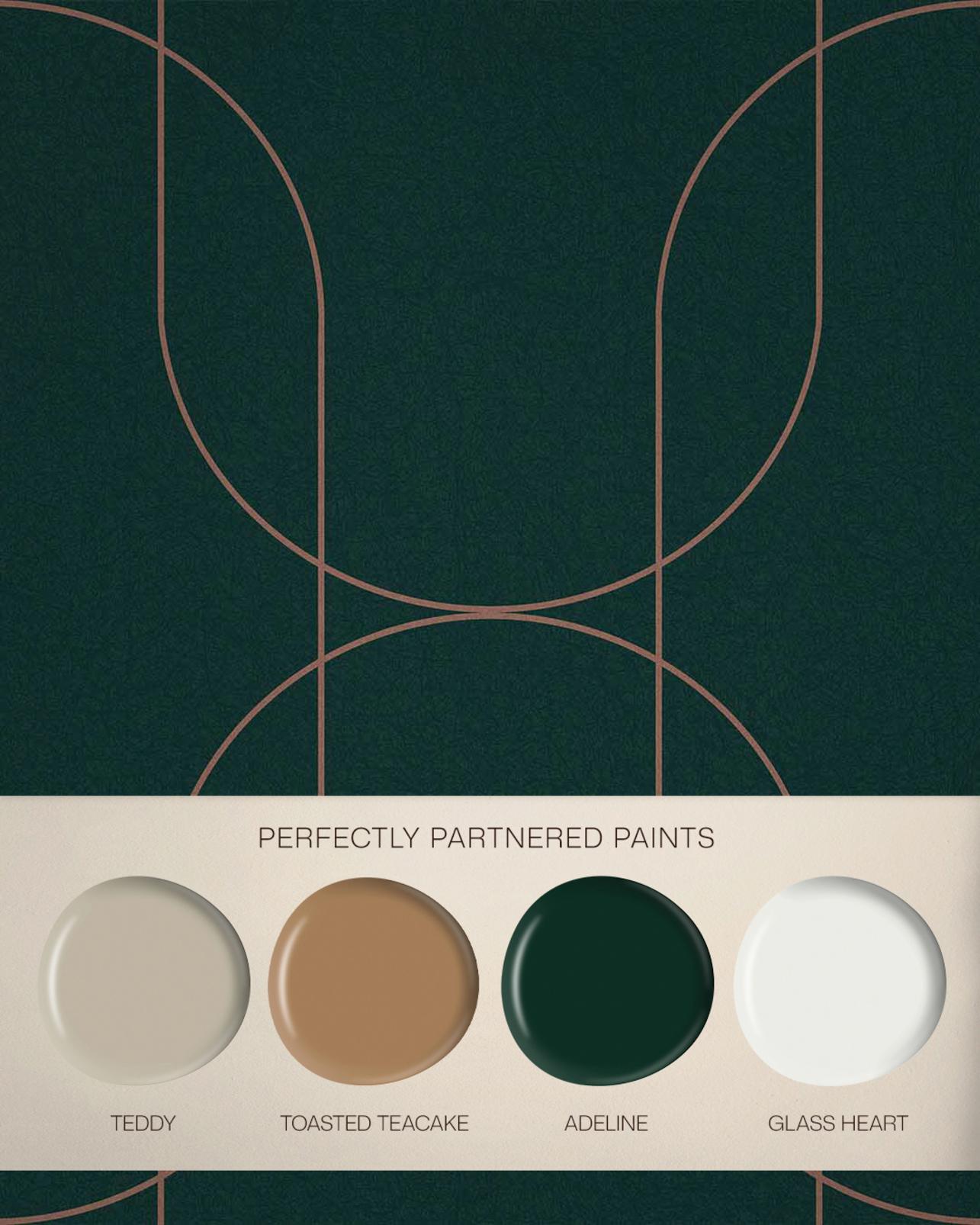 Palais Green & Copper Wallpaper