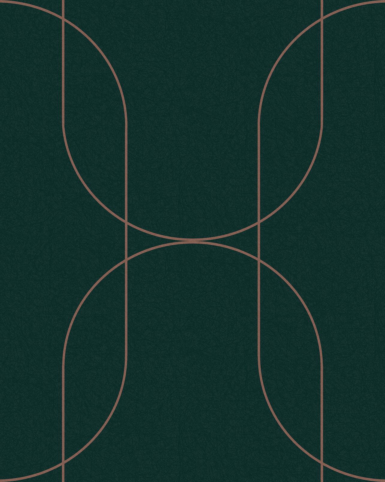 Palais Green & Copper Wallpaper
