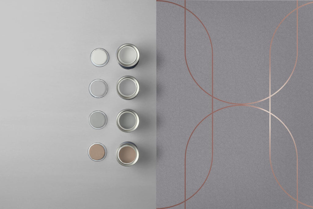 Palais Grey & Rose Gold Wallpaper