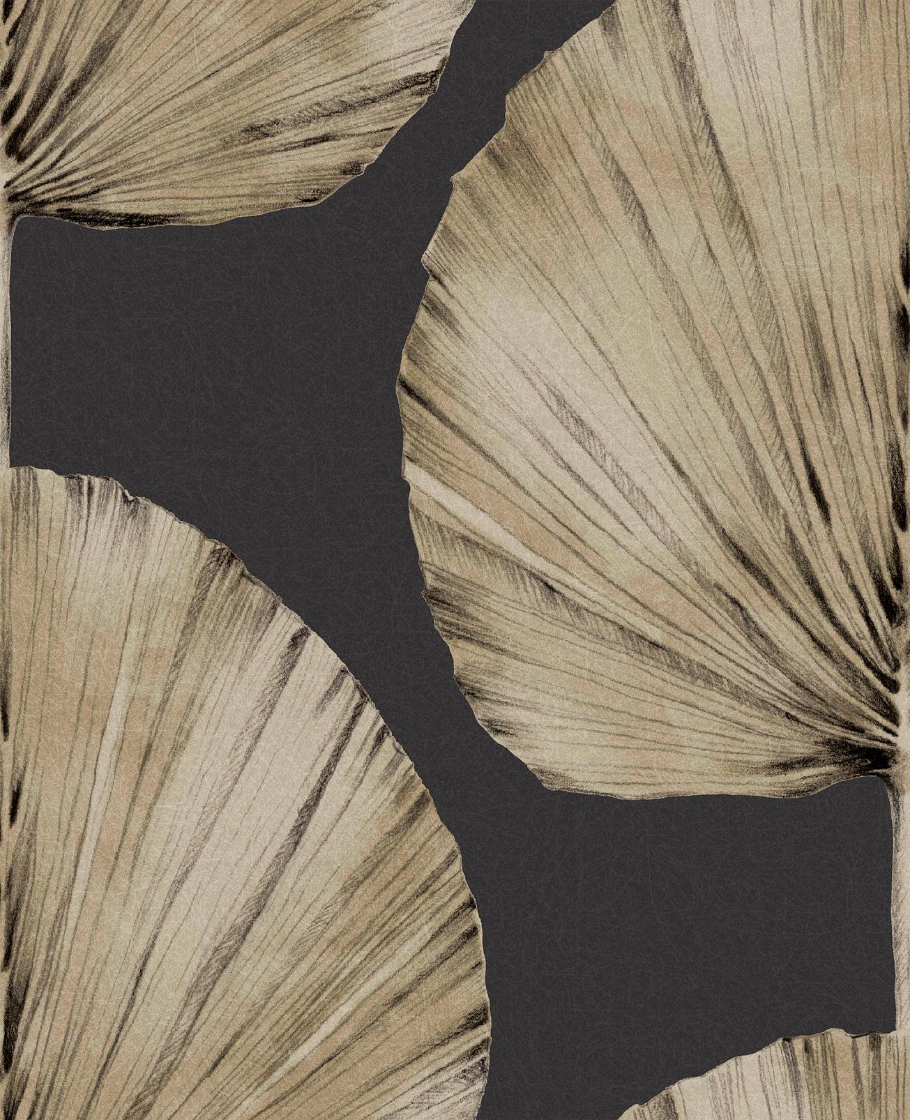 Palm Fan Charcoal Wallpaper
